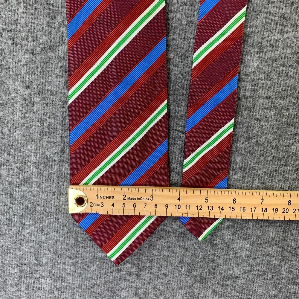 Etro Milano Necktie Men Red Striped Business Modern Formal Silk Italy Made NEW